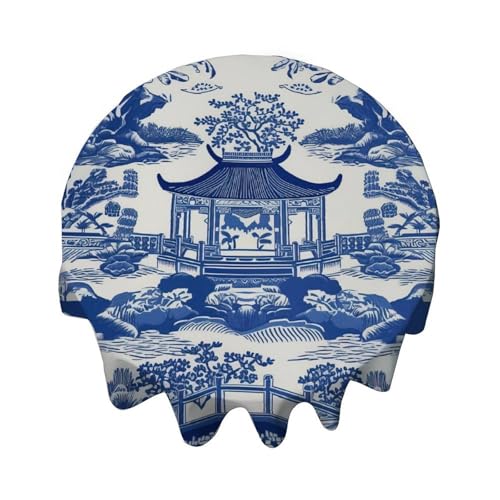 Yelolyio Chinoiserie Tischdecke, rund, 91,4 cm, Tischdekoration für Buffet-Tische, Partys, Feiertagsessen, Hochzeiten und mehr Yelolyio Chinoiserie Tischdecke, rund, 91,4 cm, Tischdekoration für Buffet-Tische, Partys, Feiertagsessen, Hochzeiten und mehr von Yelolyio