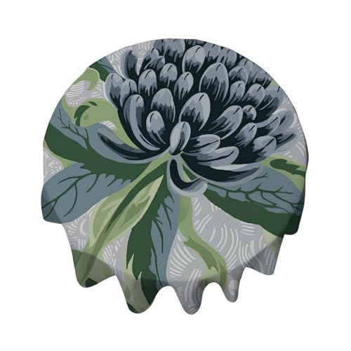 Yelolyio Chinoiserie Tischdecke, rund, Blumenmuster, dekorativ, wasserdicht, flecken- und knitterfrei, für Esstisch, Buffet-Partys und Camping Yelolyio Chinoiserie Tischdecke, rund, Blumenmuster, dekorativ, wasserdicht, flecken- und knitterfrei, für Esstisch, Buffet-Partys und Camping von Yelolyio