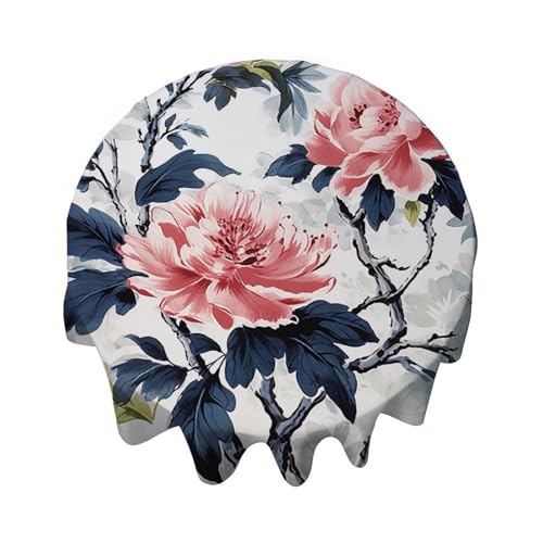 Yelolyio Chinoiserie Tischdecke mit asiatischem Bonsai-Blumenmuster, rund, 137,2 cm, Tischdecke, Dekoration für Buffet-Tische, Partys, Festtagsessen, Abendessen, Hochzeiten und mehr Yelolyio Chinoiserie Tischdecke mit asiatischem Bonsai-Blumenmuster, rund, 137,2 cm, Tischdecke, Dekoration für Buffet-Tische, Partys, Festtagsessen, Abendessen, Hochzeiten und mehr von Yelolyio