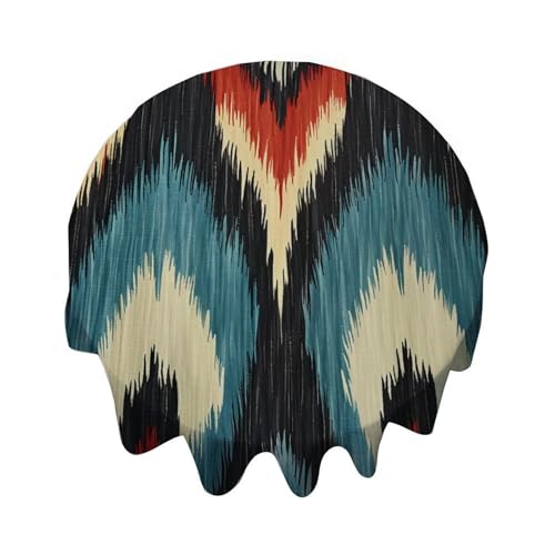Yelolyio Ikat-Tischdecke, rund, 127 cm, für Buffet-Tische, Partys, Feiertagsessen, Abendessen, Hochzeiten und mehr, Blau / Grün / Rot / Creme Yelolyio Ikat-Tischdecke, rund, 127 cm, für Buffet-Tische, Partys, Feiertagsessen, Abendessen, Hochzeiten und mehr, Blau / Grün / Rot / Creme von Yelolyio