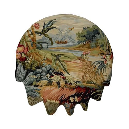 Yelolyio Moore Manor Antike Chinoiserie Tischdecke, rund, 137,2 cm, Tischdecke, Dekoration für Buffet-Tische, Partys, Feiertagsessen, Abendessen, Hochzeiten und mehr Yelolyio Moore Manor Antike Chinoiserie Tischdecke, rund, 137,2 cm, Tischdecke, Dekoration für Buffet-Tische, Partys, Feiertagsessen, Abendessen, Hochzeiten und mehr von Yelolyio