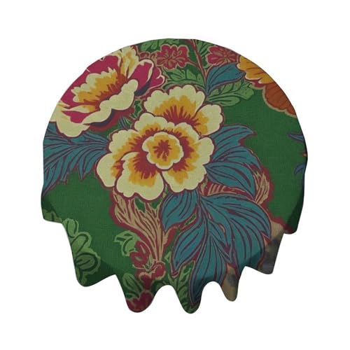 Yelolyio Runde Tischdecke, 91,4 cm, Smaragdgrün, Chinoiserie, Blumen-Tischdecke, waschbare Tischdecke, Dekoration für Esszimmer, Party, Outdoor, Picknick Yelolyio Runde Tischdecke, 91,4 cm, Smaragdgrün, Chinoiserie, Blumen-Tischdecke, waschbare Tischdecke, Dekoration für Esszimmer, Party, Outdoor, Picknick von Yelolyio