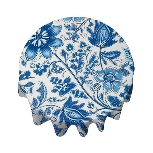 Yelolyio Runde Tischdecke, Blumenmuster, Chinoiserie, dekorative Tischdecke, wasserdicht, flecken- und knitterfrei, für Esstisch, Buffet-Partys und Camping Yelolyio Runde Tischdecke, Blumenmuster, Chinoiserie, dekorative Tischdecke, wasserdicht, flecken- und knitterfrei, für Esstisch, Buffet-Partys und Camping von Yelolyio