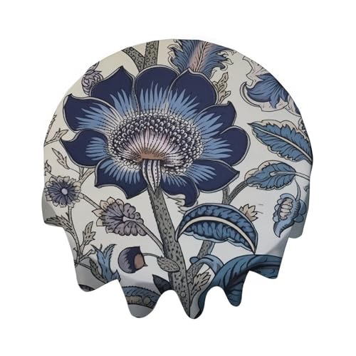 Yelolyio Runde Tischdecke, Blumenmuster, Chinoiserie, dekorative Tischdecke, wasserdicht, flecken- und knitterfrei, für Esstisch, Buffet-Partys und Camping Yelolyio Runde Tischdecke, Blumenmuster, Chinoiserie, dekorative Tischdecke, wasserdicht, flecken- und knitterfrei, für Esstisch, Buffet-Partys und Camping von Yelolyio