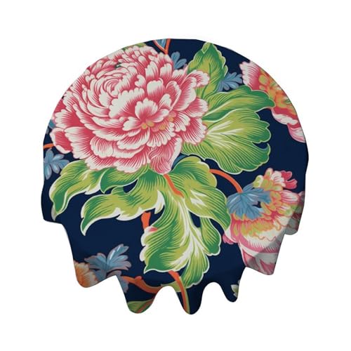 Yelolyio Runde Tischdecke, Blumenmuster, helle und fröhliche Chinoiserie, dekorative Tischdecke, wasserdicht, flecken- und knitterfrei, für Esstisch, Buffet-Partys und Camping Yelolyio Runde Tischdecke, Blumenmuster, helle und fröhliche Chinoiserie, dekorative Tischdecke, wasserdicht, flecken- und knitterfrei, für Esstisch, Buffet-Partys und Camping von Yelolyio