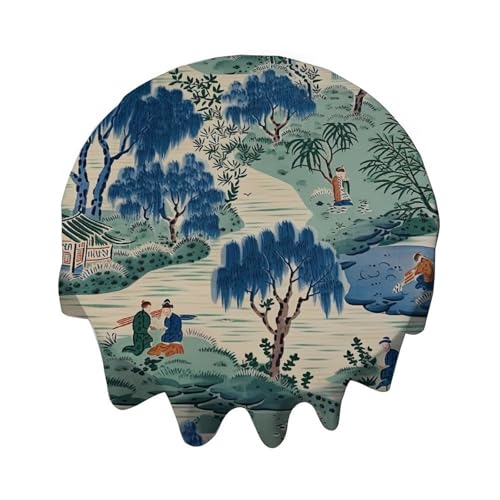Yelolyio Sian Scenic Dynasty Tischdecke, rund, 91,4 cm, Tischdecke für Buffet-Tische, Partys, Feiertagsessen, Abendessen, Hochzeiten und mehr Yelolyio Sian Scenic Dynasty Tischdecke, rund, 91,4 cm, Tischdecke für Buffet-Tische, Partys, Feiertagsessen, Abendessen, Hochzeiten und mehr von Yelolyio