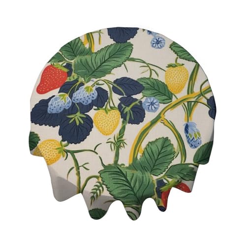 Yelolyio Tischdecke, rund, 137 cm, Sommerkirsche, Zitrone, Zitrusfrüchte, Gartentisch, Dekoration für Buffet-Tisch, Partys, Feiertagsessen, Abendessen, Hochzeit Yelolyio Tischdecke, rund, 137 cm, Sommerkirsche, Zitrone, Zitrusfrüchte, Gartentisch, Dekoration für Buffet-Tisch, Partys, Feiertagsessen, Abendessen, Hochzeit von Yelolyio