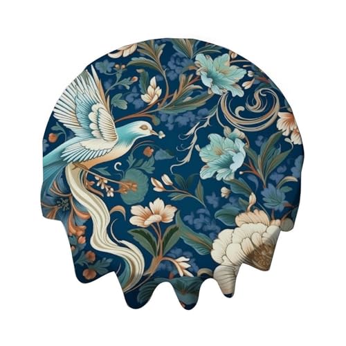 Yelolyio Tischdecke, rund, 91,4 cm, Blau, Chinoiserie-Tischdecke, Dekoration für Buffet-Tische, Partys, Feiertagsessen, Hochzeiten Yelolyio Tischdecke, rund, 91,4 cm, Blau, Chinoiserie-Tischdecke, Dekoration für Buffet-Tische, Partys, Feiertagsessen, Hochzeiten von Yelolyio