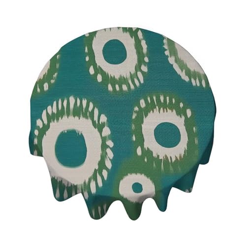 Yelolyio Tischdecke, rund, 91,4 cm, Pfauengrün und Aqua, Buchara-Ikat-Tischdecke, Dekoration für Buffet-Tische, Partys, Feiertagsessen, Abendessen, Hochzeit Yelolyio Tischdecke, rund, 91,4 cm, Pfauengrün und Aqua, Buchara-Ikat-Tischdecke, Dekoration für Buffet-Tische, Partys, Feiertagsessen, Abendessen, Hochzeit von Yelolyio