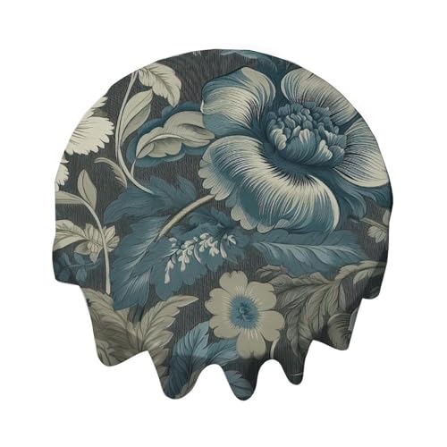 Yelolyio Tischdecke, rund, 91,4 cm, Spa auf Flachs, Blau, Chinoiserie-Tischdecke, Dekoration für Buffet-Tische, Partys, Festtagsessen, Abendessen, Hochzeit Yelolyio Tischdecke, rund, 91,4 cm, Spa auf Flachs, Blau, Chinoiserie-Tischdecke, Dekoration für Buffet-Tische, Partys, Festtagsessen, Abendessen, Hochzeit von Yelolyio