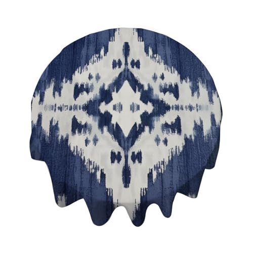 Yelolyio Tischdecke, rund, 91,4 cm, blau-grau, Ikat-Tischdecke, Dekoration für Buffet-Tische, Partys, Feiertagsessen, Hochzeiten Yelolyio Tischdecke, rund, 91,4 cm, blau-grau, Ikat-Tischdecke, Dekoration für Buffet-Tische, Partys, Feiertagsessen, Hochzeiten von Yelolyio