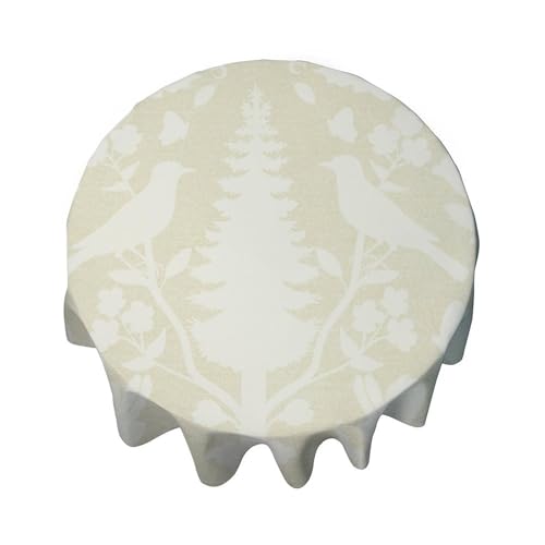 Yelolyio Tischdecke, rund, Chenonceau, Vögel und Botanikale, Aquamarin, Tischdekoration für Buffet-Tische, Partys, Feiertagsessen, Hochzeit, 127 cm Yelolyio Tischdecke, rund, Chenonceau, Vögel und Botanikale, Aquamarin, Tischdekoration für Buffet-Tische, Partys, Feiertagsessen, Hochzeit, 127 cm von Yelolyio