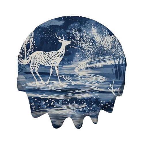 Yelolyio Tischdecke im Chinoiserie-Stil mit Hirsch, rund, 127,7 cm, Tischdekoration für Buffet-Tische, Partys, Feiertagsessen, Hochzeiten und mehr Yelolyio Tischdecke im Chinoiserie-Stil mit Hirsch, rund, 127,7 cm, Tischdekoration für Buffet-Tische, Partys, Feiertagsessen, Hochzeiten und mehr von Yelolyio