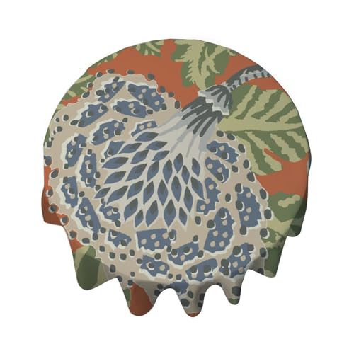 Yelolyio Tischdecke mit Chinoiserie-Blumenmuster, rund, 137,2 cm, Tischdekoration für Buffet-Tische, Partys, Feiertagsessen, Hochzeiten und mehr, Grün und Weiß Yelolyio Tischdecke mit Chinoiserie-Blumenmuster, rund, 137,2 cm, Tischdekoration für Buffet-Tische, Partys, Feiertagsessen, Hochzeiten und mehr, Grün und Weiß von Yelolyio