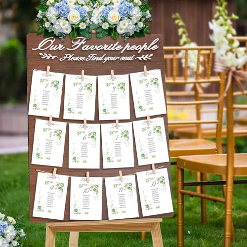 Sitztafel für Hochzeitsempfang, 45,7 x 61 cm, rustikales Hochzeits-Sitzdiagramm, 3D-Holzschild mit Sitzdiagrammkarten Sitztafel für Hochzeitsempfang, 45,7 x 61 cm, rustikales Hochzeits-Sitzdiagramm, 3D-Holzschild mit Sitzdiagrammkarten von Yemmert