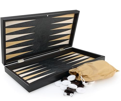 Luxus Backgammon Spielbrett XXL – Klassisch, kratzfestes Kunstleder, Braun, 48 x 48,5 x 3 cm, Türkei mit Magnetverschluss Luxus Backgammon Spielbrett XXL – Klassisch, kratzfestes Kunstleder, Braun, 48 x 48,5 x 3 cm, Türkei mit Magnetverschluss von Yenigün