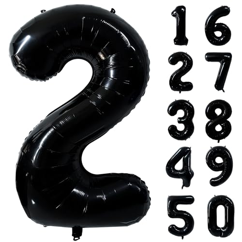 101,6 cm großer schwarzer 2 Zahlenballon, riesiger Folien-Heliumballon, schwarzer großer digitaler Luftballon 2 Luftballons für 2. Geburtstag, Party, Dekoration, Jubiläumsveranstaltungen 101,6 cm großer schwarzer 2 Zahlenballon, riesiger Folien-Heliumballon, schwarzer großer digitaler Luftballon 2 Luftballons für 2. Geburtstag, Party, Dekoration, Jubiläumsveranstaltungen von Yeodong