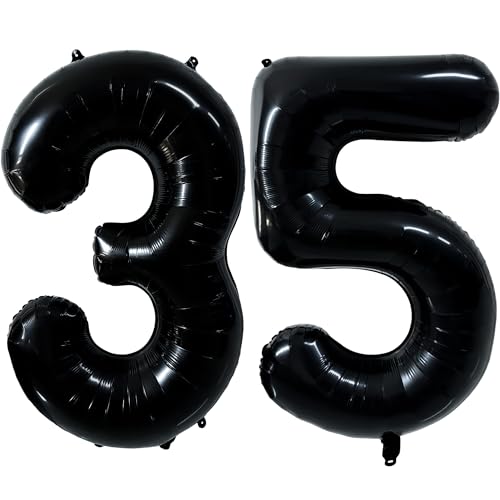101,6 cm großer schwarzer 35 Zahlenballon, riesiger Folien-Heliumballon, schwarzer großer digitaler Luftballon 33, Zahl 35, Luftballons für 35. oder 53. Geburtstag, Partydekorationen, 101,6 cm großer schwarzer 35 Zahlenballon, riesiger Folien-Heliumballon, schwarzer großer digitaler Luftballon 33, Zahl 35, Luftballons für 35. oder 53. Geburtstag, Partydekorationen, von Yeodong