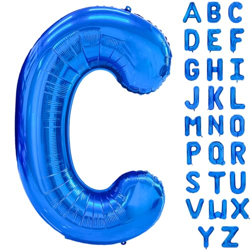 101.6 cm Blau Buchstaben Ballon Große Buchstaben C Ballon Folie Helium Alphabet Ballons Blau Geburtstagsfeier Babyparty Abschlussfeier Dekoration (Buchstabe C) von Yeodong