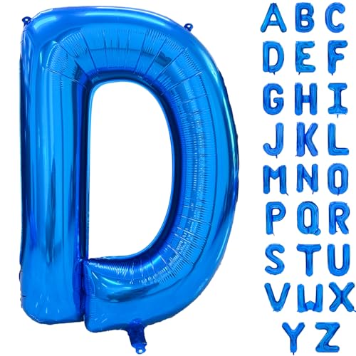 101.6 cm Blau Buchstaben Ballon Große Buchstaben D Ballon Folie Helium Alphabet Ballons Blau Geburtstagsfeier Babyparty Abschlussfeier Dekoration (Buchstabe D) von Yeodong