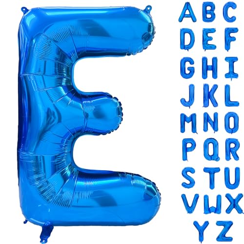 101.6 cm Blau Buchstaben Ballon Große Buchstaben E Ballon Folie Helium Alphabet Ballons Blau Geburtstagsfeier Babyparty Abschlussfeier Dekoration (Buchstabe E) von Yeodong