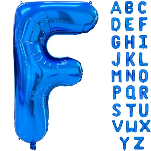 101.6 cm Blau Buchstaben Ballon Große Buchstaben F Ballon Folie Helium Alphabet Ballons Blau Geburtstagsfeier Babyparty Abschlussfeier Dekoration (Buchstabe F) von Yeodong