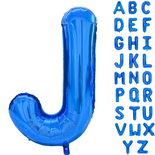 101.6 cm Blau Buchstaben Ballon Große Buchstaben J Ballon Folie Helium Alphabet Ballons Blau Geburtstagsfeier Babyparty Abschlussfeier Dekoration (Buchstabe J) von Yeodong