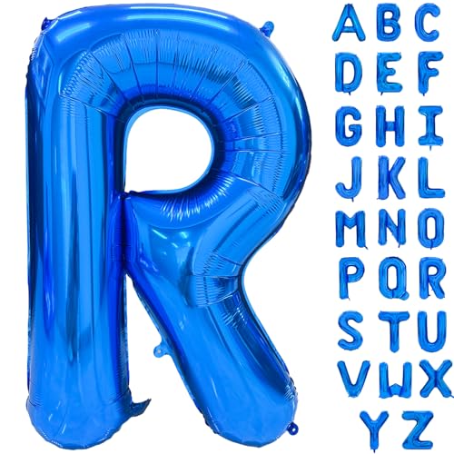 101.6 cm Blau Buchstaben Ballon Große Buchstaben R Ballon Folie Helium Alphabet Ballons Blau Geburtstagsfeier Babyparty Abschlussfeier Dekoration (Buchstabe R) von Yeodong