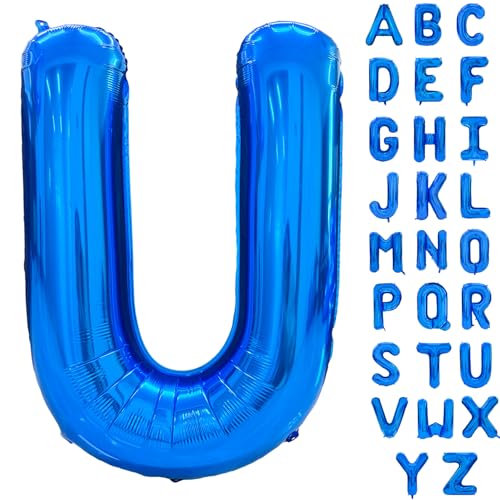 101.6 cm Blau Buchstaben Ballon Große Buchstaben U Ballon Folie Helium Alphabet Ballons Blau Geburtstagsfeier Babyparty Abschlussfeier Dekoration (Buchstabe U) von Yeodong