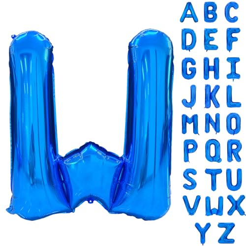 101.6 cm Blau Buchstaben Ballon Große Buchstaben W Ballon Folie Helium Alphabet Ballons Blau Geburtstagsfeier Babyparty Abschlussfeier Dekoration (Buchstabe W) von Yeodong