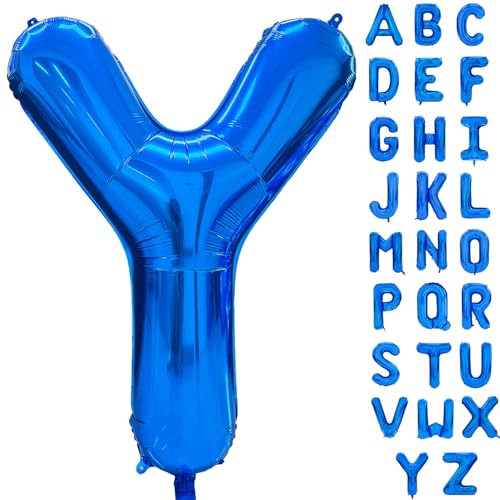 101.6 cm Blau Buchstaben Ballon Große Buchstaben Y Ballon Folie Helium Alphabet Ballons Blau Geburtstagsfeier Babyparty Abschlussfeier Dekoration (Buchstabe Y) von Yeodong