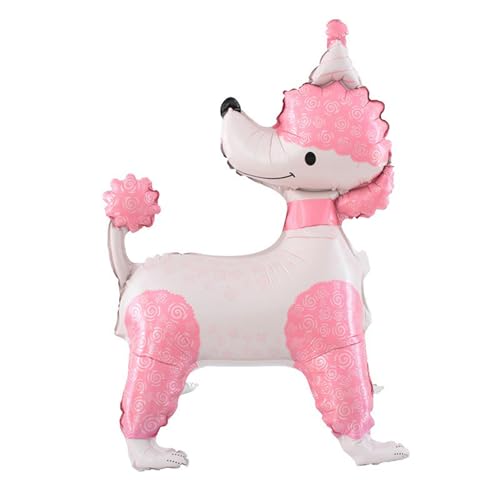 Haustier Hund Luftballons Pudel Hund Folie Geburtstag Luftballons Kinder Geburtstag Party Dekoration Tier Thema Party Dekorationen Welpen Hunde Ballon Rosa von Yeodong