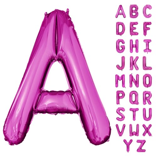 Hot Pink Buchstabenballon 101.6 cm Großer Buchstabe A Ballon Rose Rot Folie Helium Alphabet Ballons Rosa Geburtstagsfeier Babyparty Abschlussfeier Dekoration (Rose Rot Buchstabe A) von Yeodong
