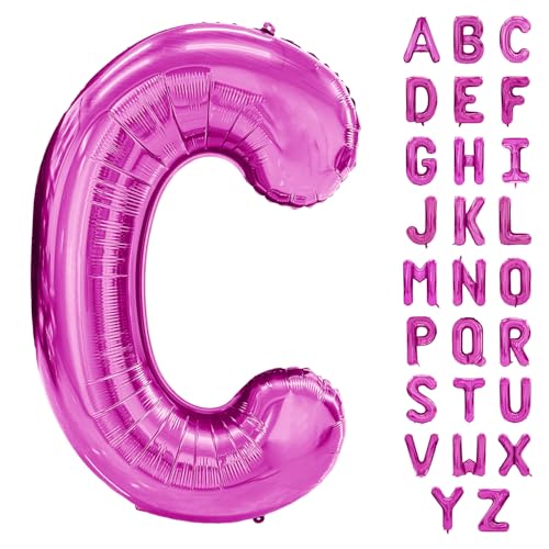 Hot Pink Buchstabenballon 101.6 cm Großer Buchstabe C Ballon Rose Rot Folie Helium Alphabet Ballons Rosa Geburtstagsfeier Babyparty Abschlussfeier Dekoration (Rose Rot Buchstabe C) von Yeodong