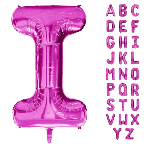 Hot Pink Buchstabenballon 40 Zoll Großer Buchstabe I Ballon Rose Rot Folie Helium Alphabet Ballons Rosa Geburtstagsfeier Babyparty Abschlussfeier Dekoration (Buchstabe I) von Yeodong