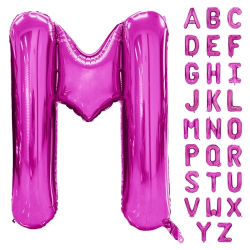 Hot Pink Buchstabenballon 40 Zoll Großer Buchstabe M Ballon Rose Rot Folie Helium Alphabet Ballons Rot Geburtstag Party Baby Shower Abschlussfeier Dekoration (Buchstabe M) von Yeodong