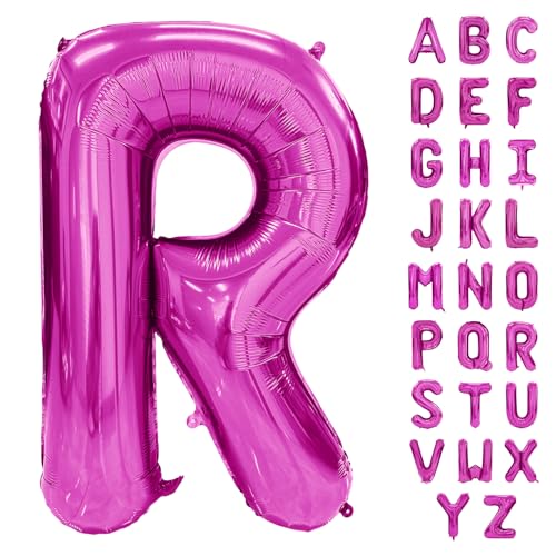 Hot Pink Buchstabenballon 40 Zoll Großer Buchstabe R Ballon Rose Rot Folie Helium Alphabet Ballons Rosa Geburtstagsfeier Babyparty Abschlussfeier Dekoration (Buchstabe R) von Yeodong