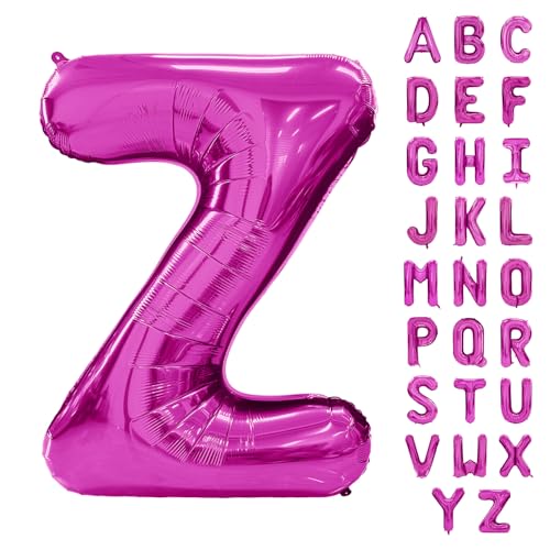 Hot Pink Buchstabenballon 40 Zoll Großer Buchstabe Z Ballon Rose Rot Folie Helium Alphabet Ballons Rosa Geburtstagsfeier Babyparty Abschlussfeier Dekoration (Buchstabe Z) von Yeodong
