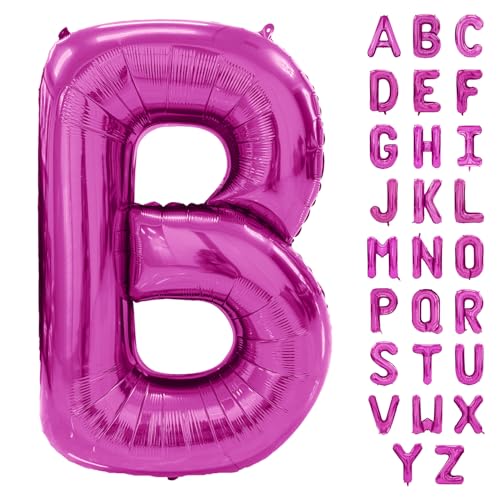 Hot Pink Letter Balloon 40 Inch Large Letter B Balloon Rose Red Foil Helium Alphabet Balloons Pink Birthday Party Baby Shower Graduation Ceremony Decoration (Rose Red Letter B) von Yeodong