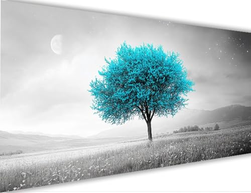 Baum Malen Nach Zahlen Erwachsene Groß 30x60cm,Malen Nach Zahlen mit Rahmen Landschaft,Kreativ Set für Erwachsene,DIY Handgemalt Ölgemälde Leinwand Kit mit Pinseln Acrylfarben,Home Dekor Gifts LE-1264 von Yeogcohe