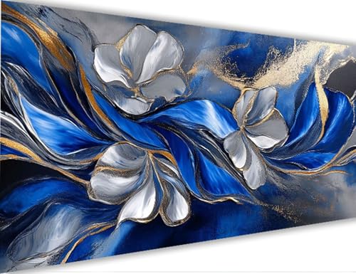 Blume Malen Nach Zahlen Erwachsene Groß 40x80cm,Malen Nach Zahlen mit Rahmen Abstrakt,Kreativ Set für Erwachsene,DIY Handgemalt Ölgemälde Leinwand Kit mit Pinseln Acrylfarben,Home Dekor Gifts LE-633 von Yeogcohe
