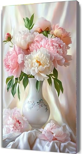 Blume Malen Nach Zahlen Erwachsene Groß 60x120cm,Malen Nach Zahlen mit Rahmen Rosa,Kreativ Set für Erwachsene,DIY Handgemalt Ölgemälde Leinwand Kit mit Pinseln Acrylfarben,Home Dekor Geschenk LE-845 von Yeogcohe