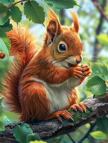 Diamond Painting Erwachsene Eichhörnchen Diamant Painting Bilder Tier 5D DIY Full Drill Crystal Stickerei Malen Nach Zahlen Kinder Mosaikherstellung mit Zubehör,Home Wand Décor Geschenk 30x40cm L-1372 von Yeogcohe