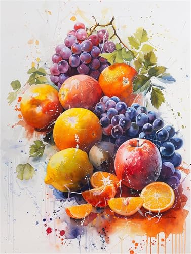 Diamond Painting Erwachsene Obst Diamond Painting Traube 5D DIY Full Drill Crystal Stickerei Mosaikherstellung Bastelset, Malen Nach Zahlen Kinder Anfänger Home Wand Décor Geschenk 30x40cm L-1371 von Yeogcohe