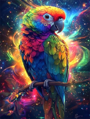 Diamond Painting Erwachsene Papagei Diamant Painting Bilder Tier 5D DIY Full Drill Crystal Stickerei Malen Nach Zahlen Kinder Mosaikherstellung mit Zubehör,Home Wand Décor Geschenk 90x120cm L-1392 von Yeogcohe