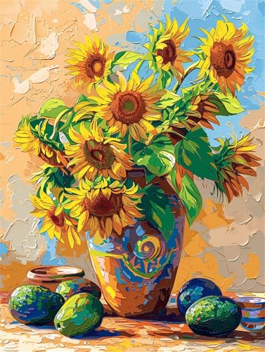 Diamond Painting Erwachsene Sonnenblume Diamond Painting Obst 5D DIY Full Drill Crystal Stickerei Mosaikherstellung Bastelset, Malen Nach Zahlen Kinder Anfänger Home Wand Décor Geschenk 30x50cm L-1384 von Yeogcohe