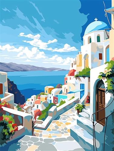 Diamond Painting Italien Diamond Painting Erwachsene Groß Landschaft 30x50cm DIY 5D Crystal Strass Stickerei Kreuzstich Kinder Diamant Malerei Leinwand Kit,Geschenke für Zuhause Wand Dekoration L-1389 von Yeogcohe