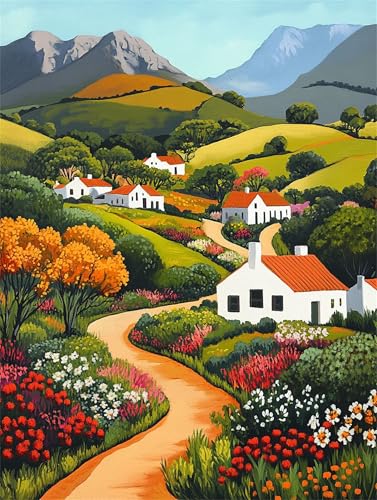Diamond Painting Landschaft Diamond Painting Erwachsene Frühling 70x90cm DIY 5D Crystal Strass Stickerei Kreuzstich Kinder Diamant Malerei Leinwand Kit,Geschenke für Zuhause Wand Dekoration L-1077 von Yeogcohe