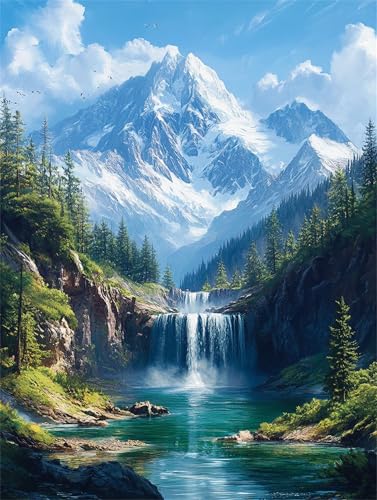 Diamond Painting Landschaft Diamond Painting Erwachsene Groß Berg 40x50cm DIY 5D Crystal Strass Stickerei Kreuzstich Kinder Diamant Malerei Leinwand Kit,Geschenke für Zuhause Wand Dekoration L-1090 von Yeogcohe