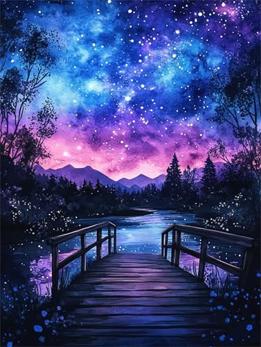 Diamond Painting Landschaft Diamond Painting Erwachsene Sternenhimmel 20x30cm DIY 5D Crystal Strass Stickerei Kreuzstich Kinder Diamant Malerei Leinwand Kit,Geschenke für Zuhause Dekoration L-1092 von Yeogcohe